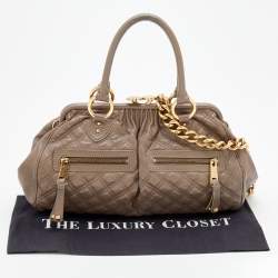 Marc Jacobs Grey Quilted Leather Stam Satchel