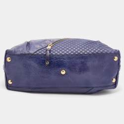 Pre Owned Marc Jacobs Purple Leather Eyelet Tote