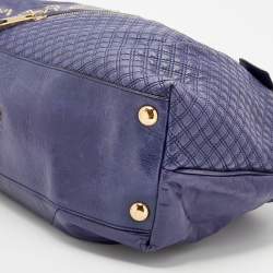 Pre Owned Marc Jacobs Purple Leather Eyelet Tote