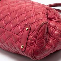 Pre Owned Marc Jacobs Fuchsia Quilted Leather Stam Satchel