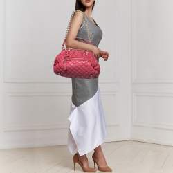 Pre Owned Marc Jacobs Fuchsia Quilted Leather Stam Satchel
