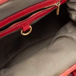 Marc Jacobs Red Snake Skin Embossed Leather Stam Satchel