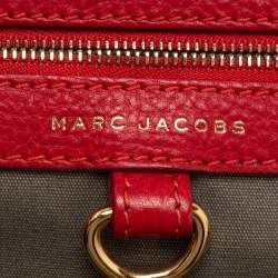 Marc Jacobs Red Snake Skin Embossed Leather Stam Satchel