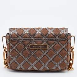 Pre Owned Marc Jacobs Brown/Grey Calfhair and Suede Flap Shoulder Bag