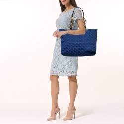 Pre Owned Marc Jacobs Navy Blue Quilted Fabric Tote