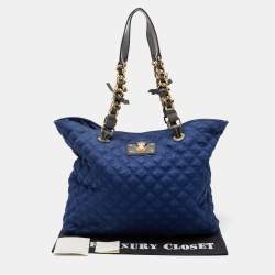 Pre Owned Marc Jacobs Navy Blue Quilted Fabric Tote
