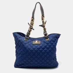 Pre Owned Marc Jacobs Navy Blue Quilted Fabric Tote