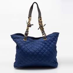 Pre Owned Marc Jacobs Navy Blue Quilted Fabric Tote