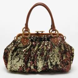 Marc Jacobs Multicolor Sequins And Suede New York Rocker Stam Shoulder Bag