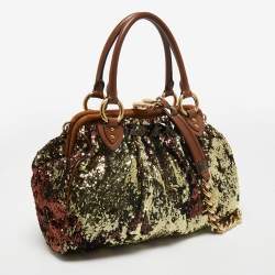 Marc Jacobs Multicolor Sequins And Suede New York Rocker Stam Shoulder Bag