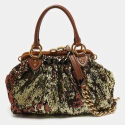 Marc Jacobs Multicolor Sequins And Suede New York Rocker Stam Shoulder Bag