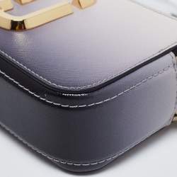 Pre Owned Marc Jacobs White/Grey Leather Resin Handle Snapshot CrossBody Bag