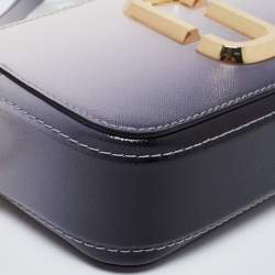 Pre Owned Marc Jacobs White/Grey Leather Resin Handle Snapshot CrossBody Bag