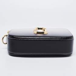 Pre Owned Marc Jacobs White/Grey Leather Resin Handle Snapshot CrossBody Bag