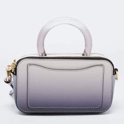 Pre Owned Marc Jacobs White/Grey Leather Resin Handle Snapshot CrossBody Bag