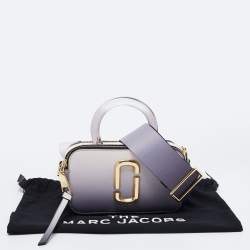 Pre Owned Marc Jacobs White/Grey Leather Resin Handle Snapshot CrossBody Bag