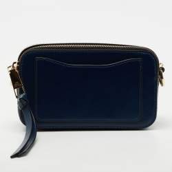 Pre Owned Marc Jacobs Two Tone Blue Leather Snapshot Crossbody Bag