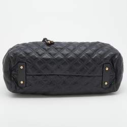 Pre Owned Marc Jacobs Black Quilted Leather Stam Satchel
