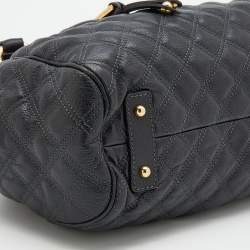 Pre Owned Marc Jacobs Black Quilted Leather Stam Satchel