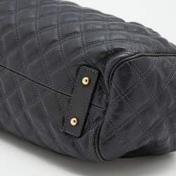 Pre Owned Marc Jacobs Black Quilted Leather Stam Satchel