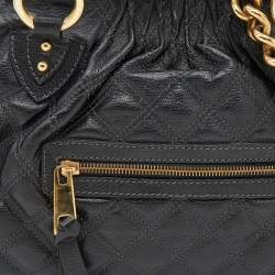 Pre Owned Marc Jacobs Black Quilted Leather Stam Satchel