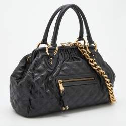 Pre Owned Marc Jacobs Black Quilted Leather Stam Satchel