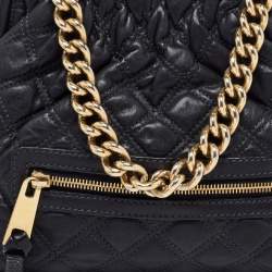 Pre Owned Marc Jacobs Black Quilted Leather Little Stam Shoulder Bag