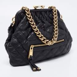 Pre Owned Marc Jacobs Black Quilted Leather Little Stam Shoulder Bag
