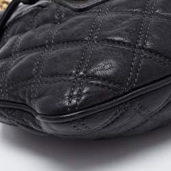 Pre Owned Marc Jacobs Black Quilted Leather Little Stam Shoulder Bag