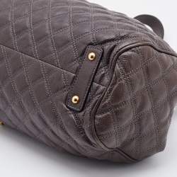 Pre Owned Marc Jacobs Etoupe Quilted Leather Stam Satchel