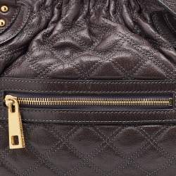 Pre Owned Marc Jacobs Etoupe Quilted Leather Stam Satchel