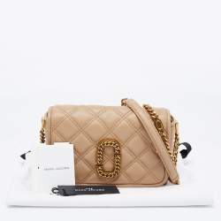 Pre Owned Marc Jacobs Tan Quilted Leather The Status Flap Crossbody Bag