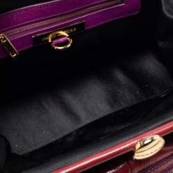 Pre Owned Marc Jacobs Red Patent Leather Stam Satchel