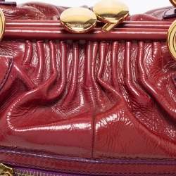 Pre Owned Marc Jacobs Red Patent Leather Stam Satchel