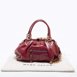 Pre Owned Marc Jacobs Red Patent Leather Stam Satchel