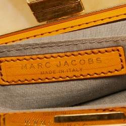 Marc Jacobs Beige/Yellow Quilted Leather Turnlock Clutch