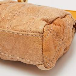 Marc Jacobs Beige/Yellow Quilted Leather Turnlock Clutch