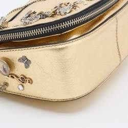 Marc Jacobs Gold Leather Charms and Trinkets Saddle Shoulder Bag
