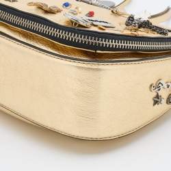 Marc Jacobs Gold Leather Charms and Trinkets Saddle Shoulder Bag