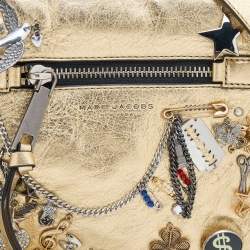 Marc Jacobs Gold Leather Charms and Trinkets Saddle Shoulder Bag