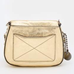 Marc Jacobs Gold Leather Charms and Trinkets Saddle Shoulder Bag