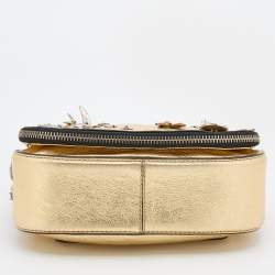 Marc Jacobs Gold Leather Charms and Trinkets Saddle Shoulder Bag