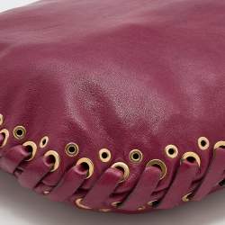 Marc Jacobs Burgundy Leather Lace Nomad Hobo