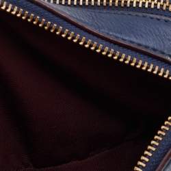 Pre Owned Marc Jacobs Navy Blue Leather Double Zip Crossbody Bag