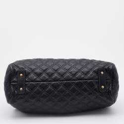Pre Owned Marc Jacobs Black Quilted Leather Stam Satchel Bag