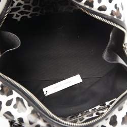 Pre Owned Marc Jacobs Black/White Animal Print Leather Small Antonia Boston Bag