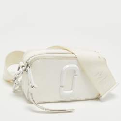Marc Jacobs White Leather Snapshot Camera Crossbody Bag