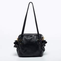 Marc Jacobs Black Leather Petal to the Metal Natasha Bird Shoulder Bag