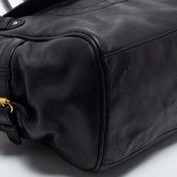 Marc Jacobs Black Leather Petal to the Metal Natasha Bird Shoulder Bag
