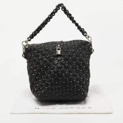 Pre Owned Marc Jacobs Black Leather Embellished Shoulder Bag